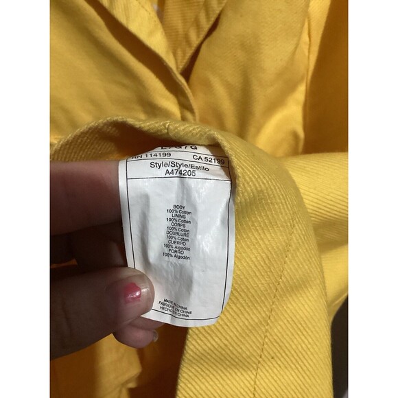 Roxy Yellow 100% Cotton Double Breasted Jacket L - Picture 5 of 5